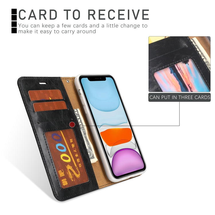 For iPhone 11 Separable Crazy Horse Texture Flip Leather Case with Holder & Card Slot & Wallet