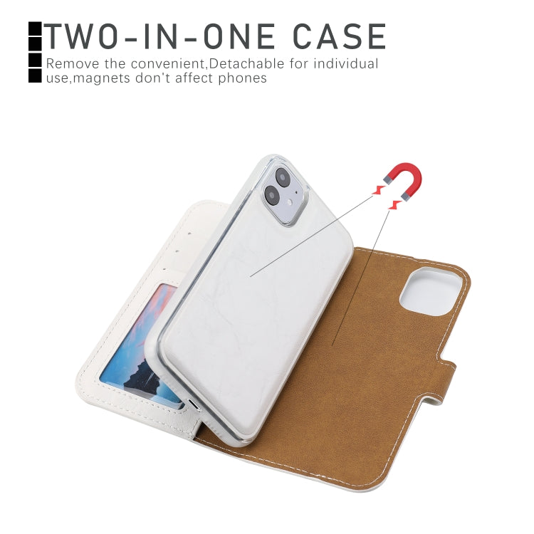 For iPhone 11 Separable Crazy Horse Texture Flip Leather Case with Holder & Card Slot & Wallet