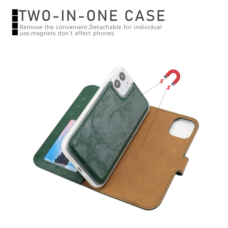 For iPhone 11 Separable Crazy Horse Texture Flip Leather Case with Holder & Card Slot & Wallet
