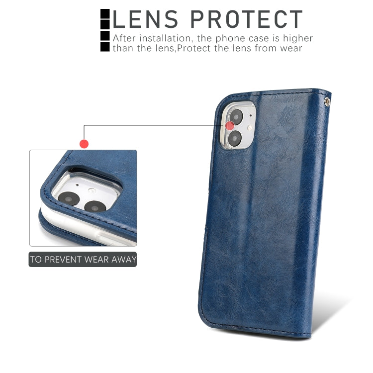 For iPhone 11 Separable Crazy Horse Texture Flip Leather Case with Holder & Card Slot & Wallet