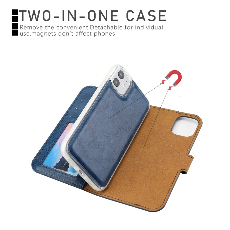 For iPhone 11 Separable Crazy Horse Texture Flip Leather Case with Holder & Card Slot & Wallet