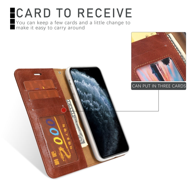 For iPhone 11 Pro Max Separable Crazy Horse Texture Flip Leather Case with Holder & Card Slot & Wallet