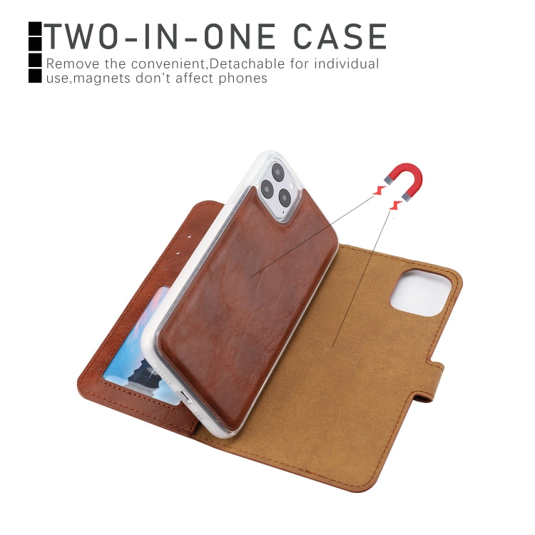 For iPhone 11 Pro Max Separable Crazy Horse Texture Flip Leather Case with Holder & Card Slot & Wallet