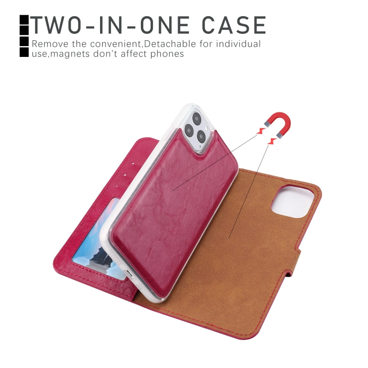 For iPhone 11 Pro Max Separable Crazy Horse Texture Flip Leather Case with Holder & Card Slot & Wallet