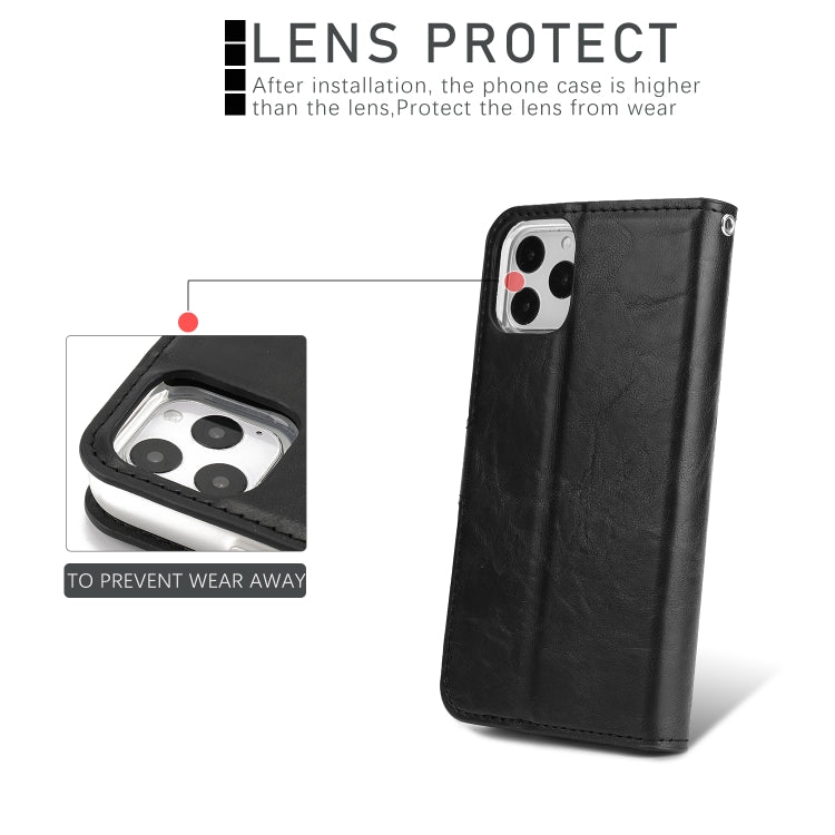 For iPhone 11 Pro Max Separable Crazy Horse Texture Flip Leather Case with Holder & Card Slot & Wallet