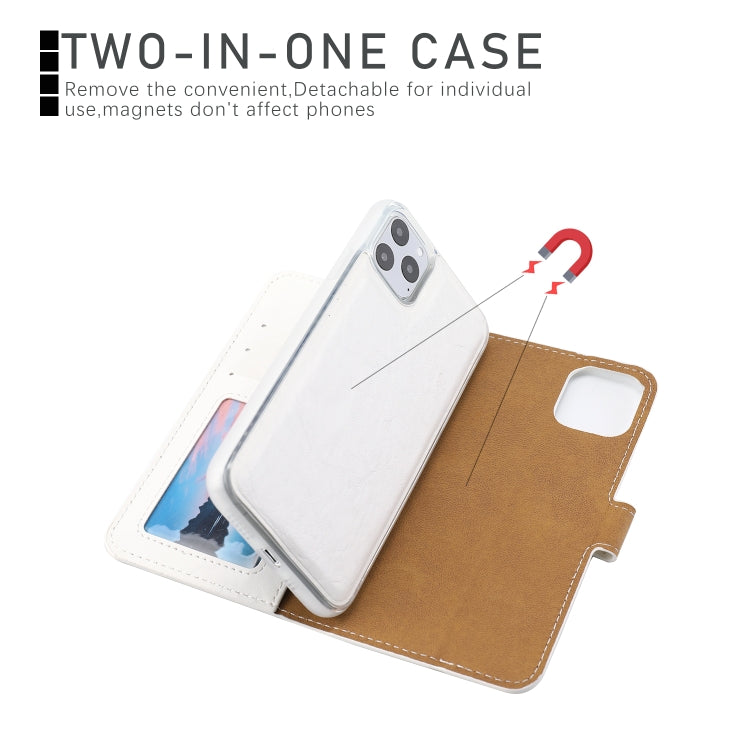 For iPhone 11 Pro Max Separable Crazy Horse Texture Flip Leather Case with Holder & Card Slot & Wallet