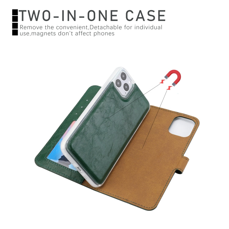 For iPhone 11 Pro Max Separable Crazy Horse Texture Flip Leather Case with Holder & Card Slot & Wallet