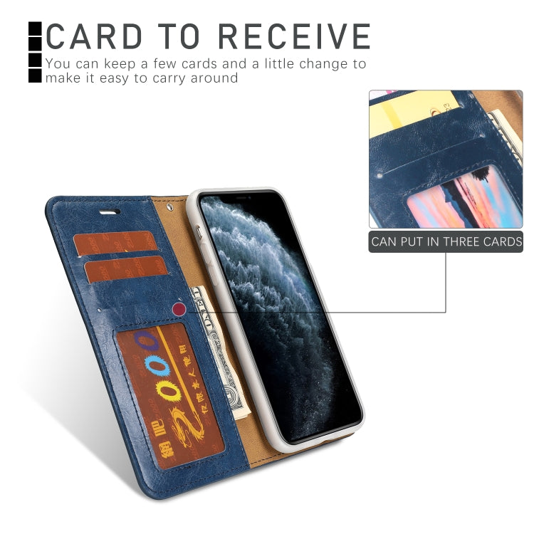 For iPhone 11 Pro Max Separable Crazy Horse Texture Flip Leather Case with Holder & Card Slot & Wallet