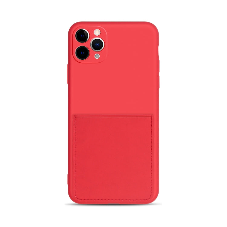 For iPhone 11 Pro Max Liquid Silicone Skin Feel Shockproof Phone Case with Card Slot