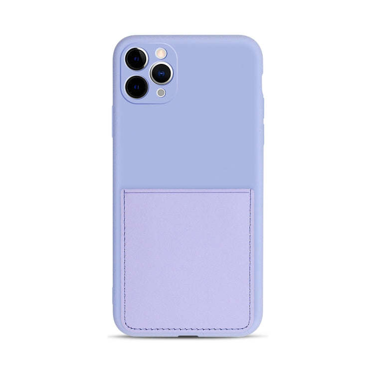 For iPhone 11 Pro Max Liquid Silicone Skin Feel Shockproof Phone Case with Card Slot