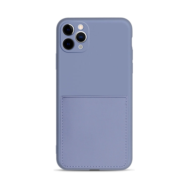 For iPhone 11 Pro Max Liquid Silicone Skin Feel Shockproof Phone Case with Card Slot