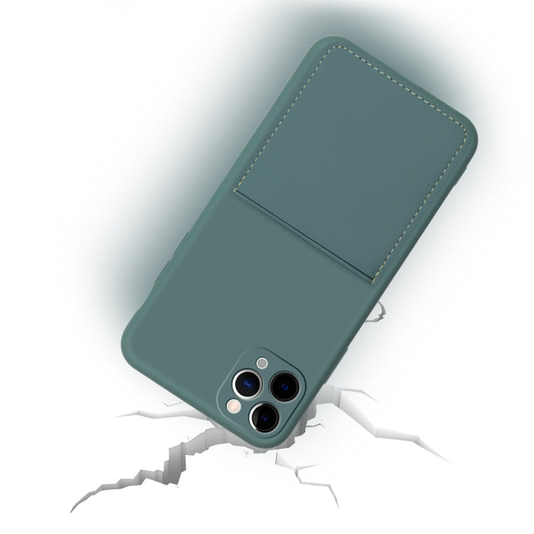 For iPhone 11 Pro Max Liquid Silicone Skin Feel Shockproof Phone Case with Card Slot