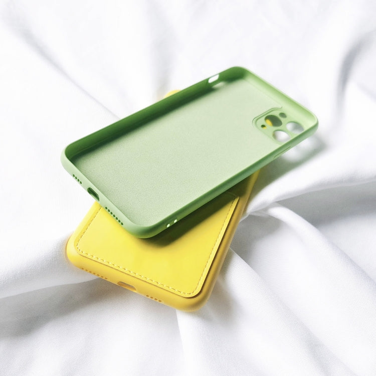 For iPhone 11 Pro Max Liquid Silicone Skin Feel Shockproof Phone Case with Card Slot