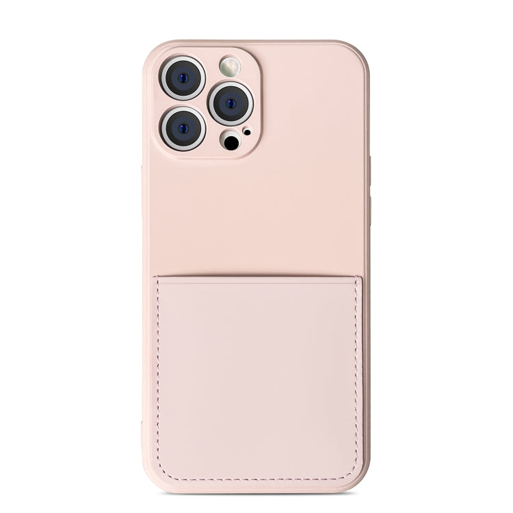 For iPhone 13 mini Liquid Silicone Skin Feel Shockproof Phone Case with Card Slot