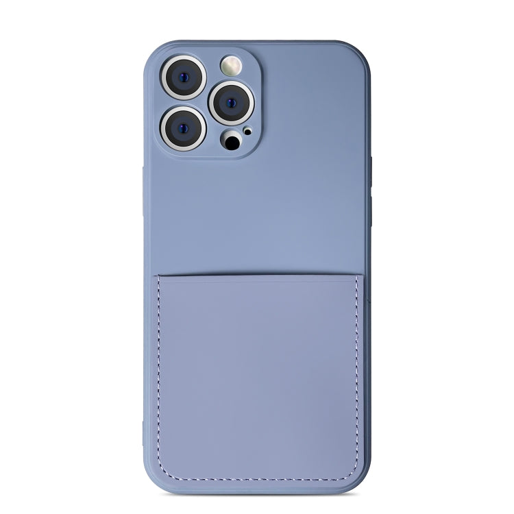 For iPhone 13 mini Liquid Silicone Skin Feel Shockproof Phone Case with Card Slot