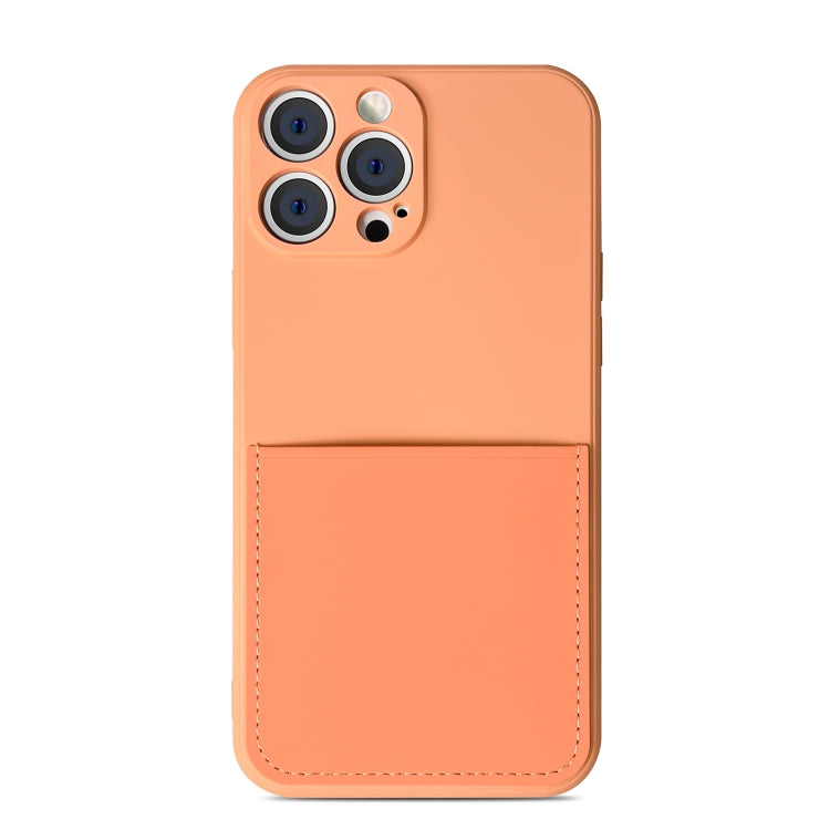 For iPhone 13 mini Liquid Silicone Skin Feel Shockproof Phone Case with Card Slot
