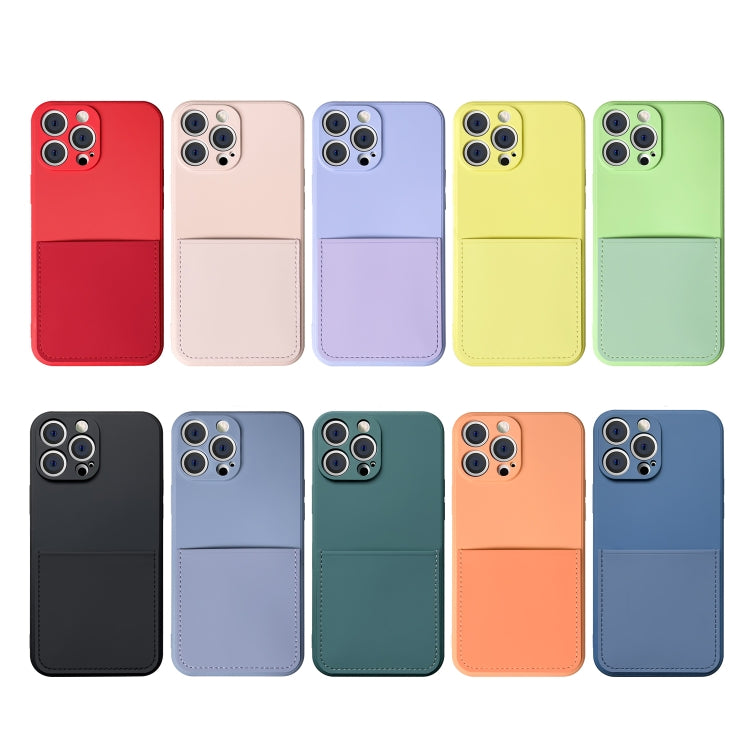 For iPhone 13 mini Liquid Silicone Skin Feel Shockproof Phone Case with Card Slot