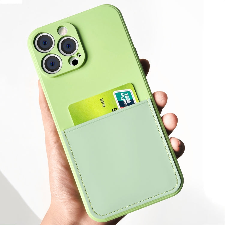 For iPhone 13 mini Liquid Silicone Skin Feel Shockproof Phone Case with Card Slot