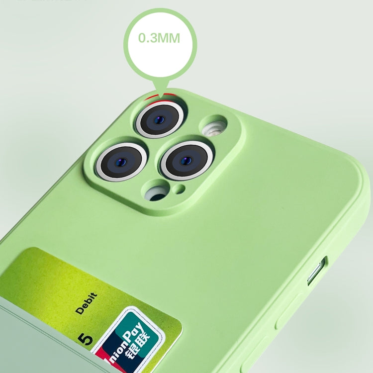 For iPhone 13 mini Liquid Silicone Skin Feel Shockproof Phone Case with Card Slot