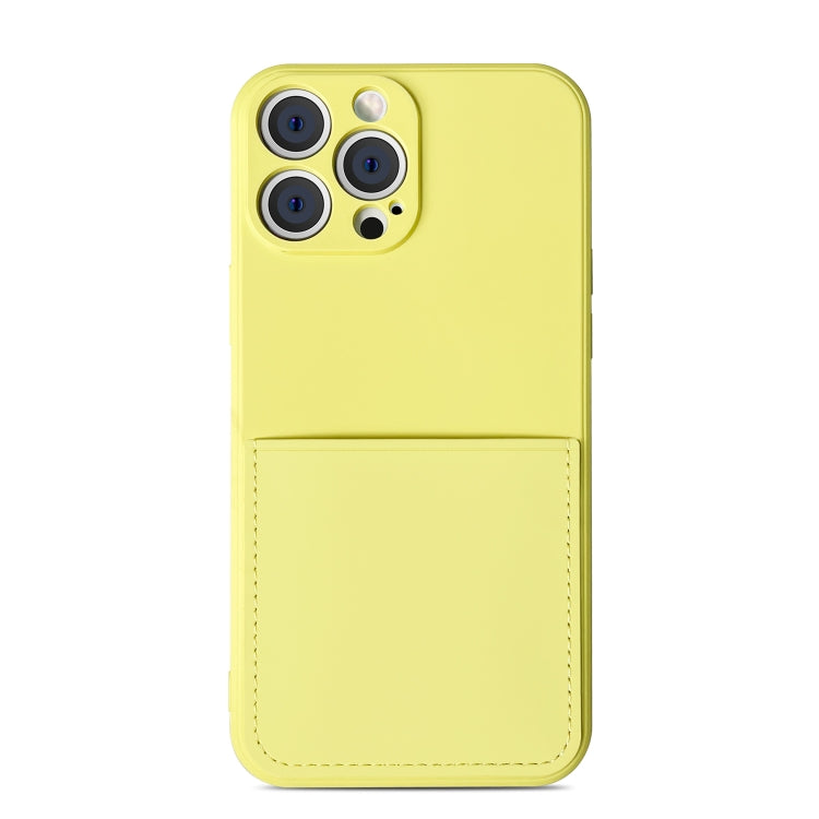 For iPhone 13 Pro Liquid Silicone Skin Feel Shockproof Phone Case with Card Slot