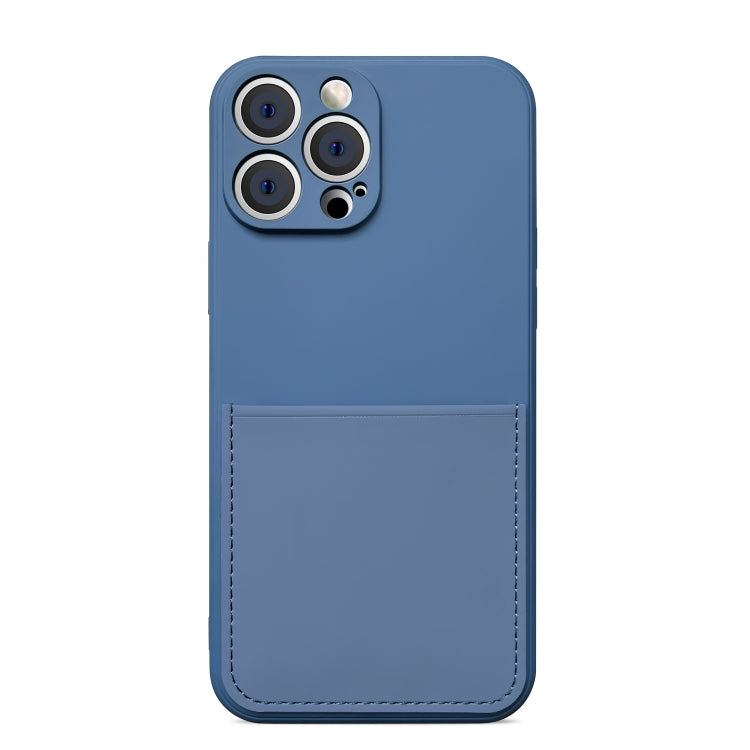 For iPhone 13 Pro Liquid Silicone Skin Feel Shockproof Phone Case with Card Slot