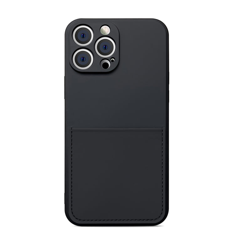For iPhone 13 Pro Max Liquid Silicone Skin Feel Shockproof Phone Case with Card Slot