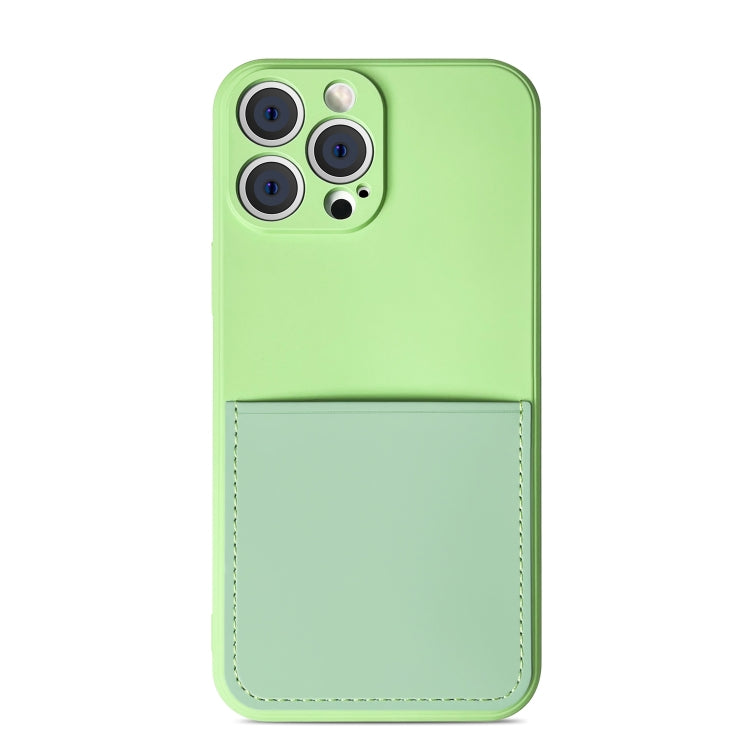 For iPhone 13 Pro Max Liquid Silicone Skin Feel Shockproof Phone Case with Card Slot
