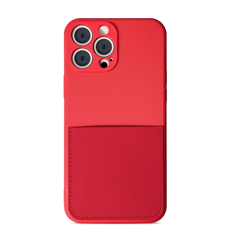 For iPhone 13 Pro Max Liquid Silicone Skin Feel Shockproof Phone Case with Card Slot