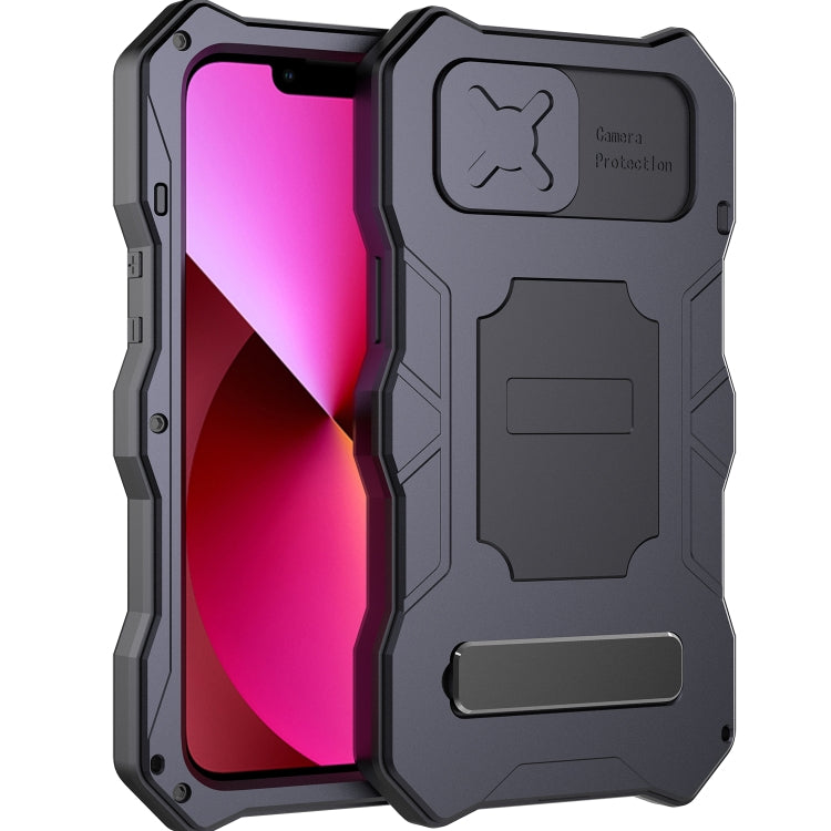 For iPhone 13 mini Camshield Shockproof Life Waterproof Dustproof Metal Case with Holder