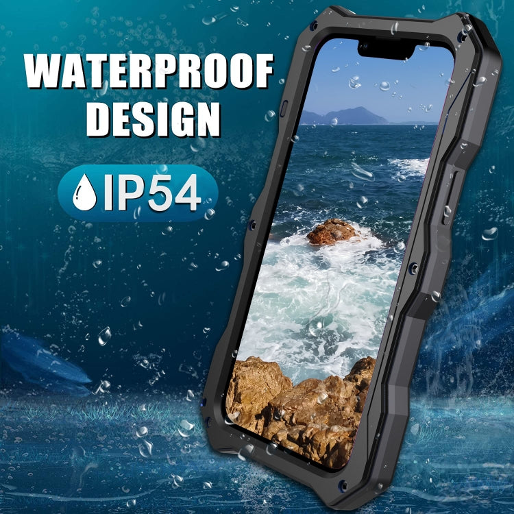 For iPhone 13 Camshield Shockproof Life Waterproof Dustproof Metal Case with Holder
