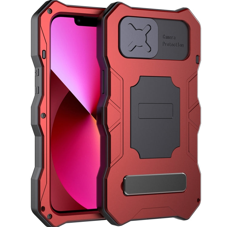 For iPhone 13 Camshield Shockproof Life Waterproof Dustproof Metal Case with Holder