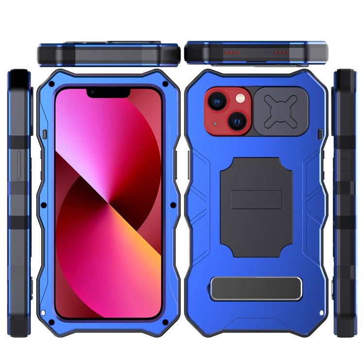 For iPhone 13 Camshield Shockproof Life Waterproof Dustproof Metal Case with Holder
