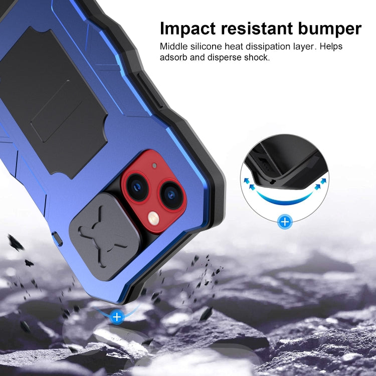 For iPhone 13 Camshield Shockproof Life Waterproof Dustproof Metal Case with Holder