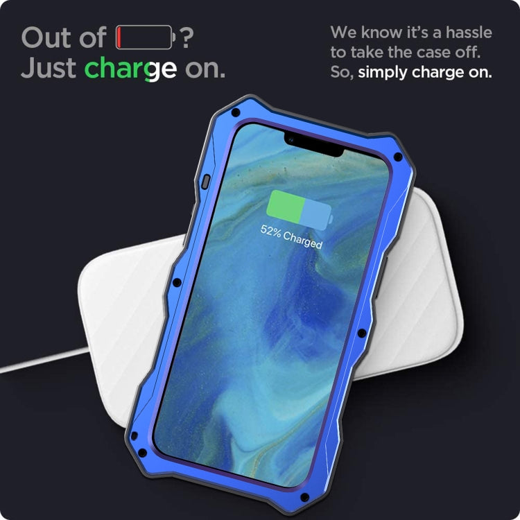 For iPhone 13 Camshield Shockproof Life Waterproof Dustproof Metal Case with Holder