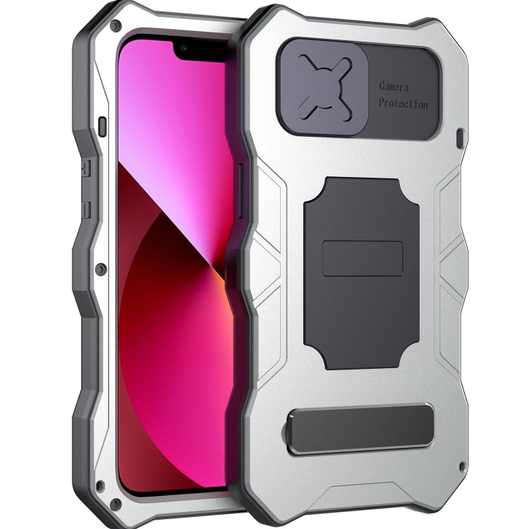 For iPhone 13 Camshield Shockproof Life Waterproof Dustproof Metal Case with Holder