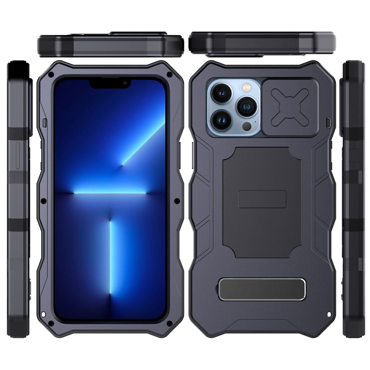 For iPhone 12 Pro Max Camshield Shockproof Life Waterproof Dustproof Metal Case with Holder