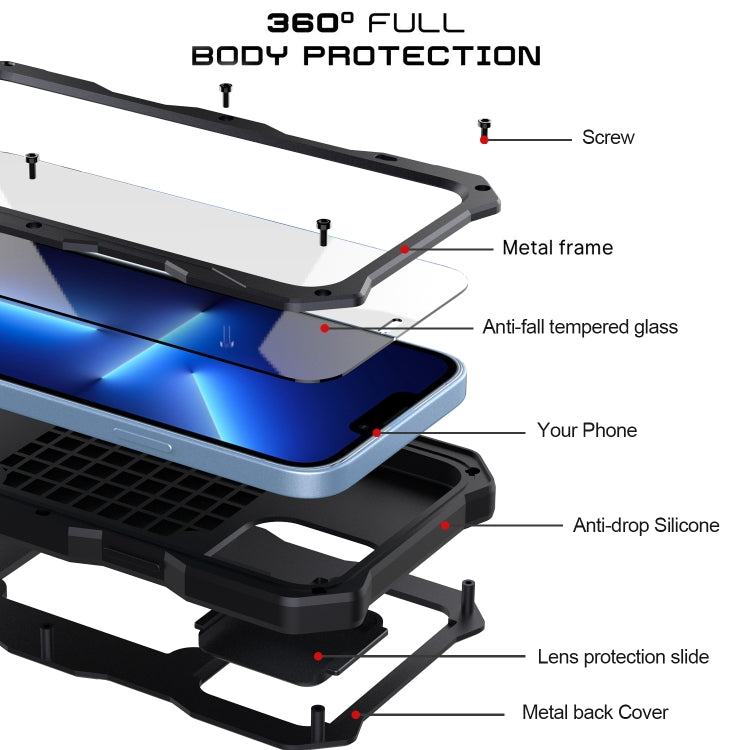 For iPhone 12 Pro Max Camshield Shockproof Life Waterproof Dustproof Metal Case with Holder
