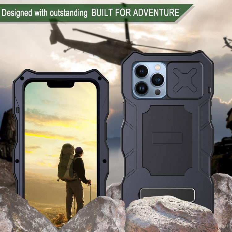 For iPhone 12 Pro Max Camshield Shockproof Life Waterproof Dustproof Metal Case with Holder