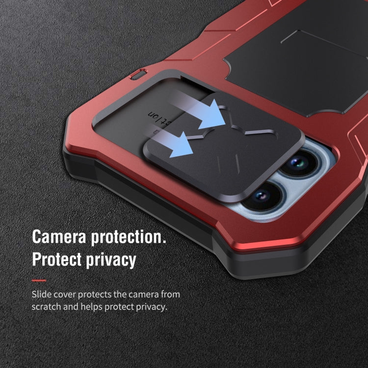 For iPhone 12 Pro Max Camshield Shockproof Life Waterproof Dustproof Metal Case with Holder