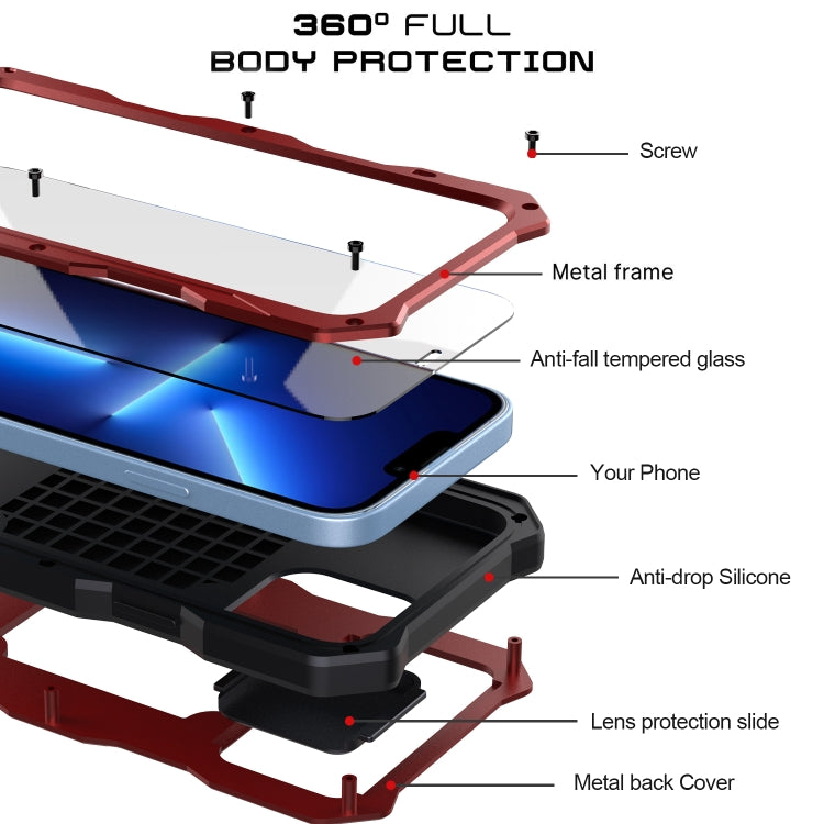 For iPhone 12 Pro Max Camshield Shockproof Life Waterproof Dustproof Metal Case with Holder