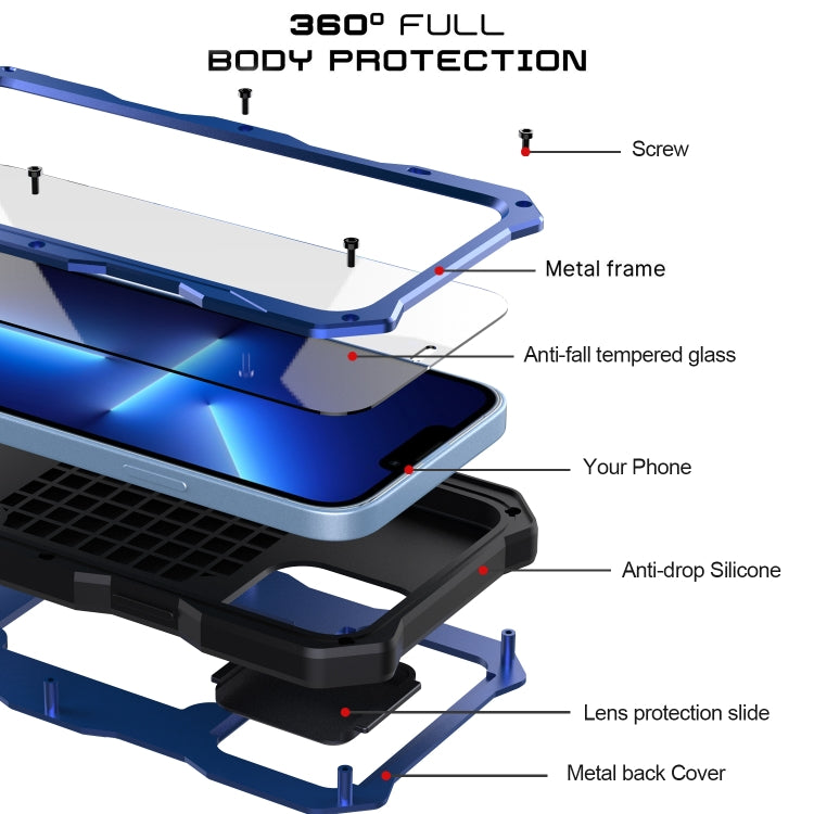 For iPhone 12 Pro Max Camshield Shockproof Life Waterproof Dustproof Metal Case with Holder