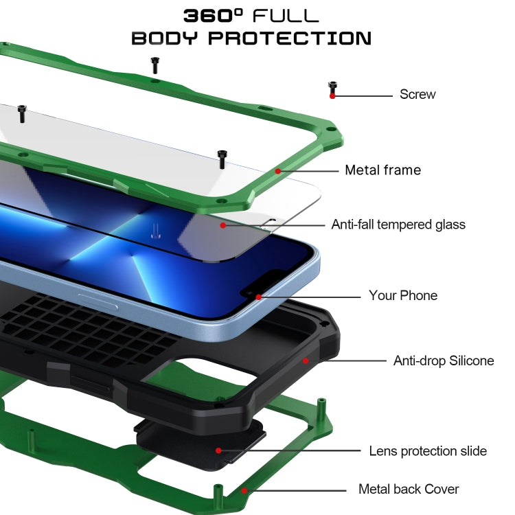 For iPhone 12 Pro Max Camshield Shockproof Life Waterproof Dustproof Metal Case with Holder