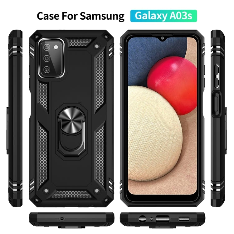 For Samsung Galaxy A03s 164mm Version Shockproof TPU + PC Protective Case with 360 Degree Rotating Holder
