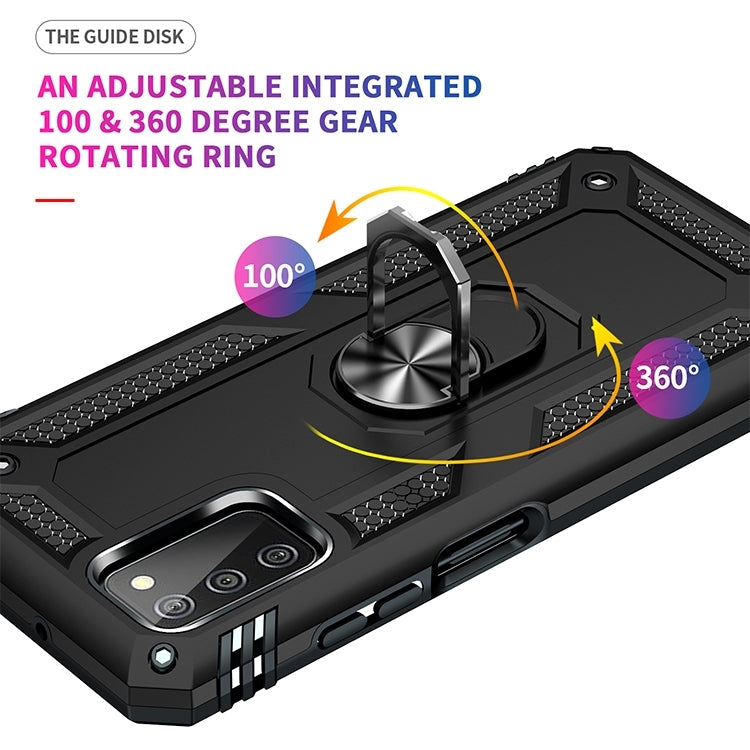For Samsung Galaxy A03s 164mm Version Shockproof TPU + PC Protective Case with 360 Degree Rotating Holder