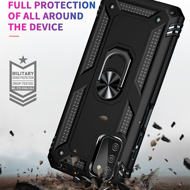 For Samsung Galaxy A03s 164mm Version Shockproof TPU + PC Protective Case with 360 Degree Rotating Holder