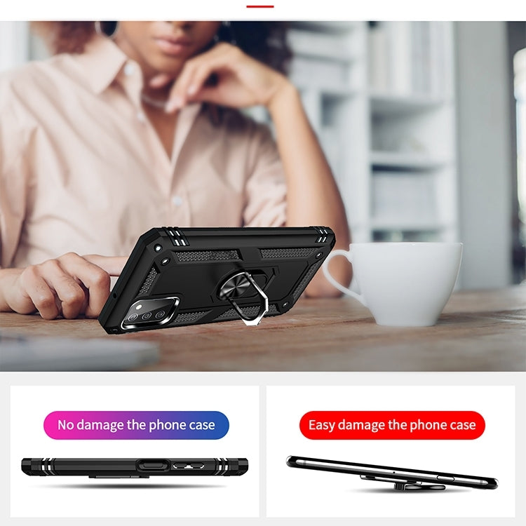For Samsung Galaxy A03s 164mm Version Shockproof TPU + PC Protective Case with 360 Degree Rotating Holder