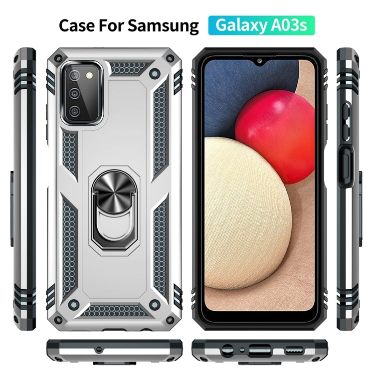 For Samsung Galaxy A03s 164mm Version Shockproof TPU + PC Protective Case with 360 Degree Rotating Holder