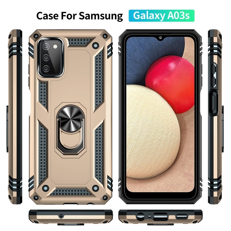 For Samsung Galaxy A03s 164mm Version Shockproof TPU + PC Protective Case with 360 Degree Rotating Holder