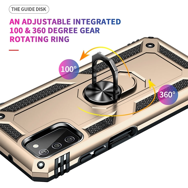 For Samsung Galaxy A03s 164mm Version Shockproof TPU + PC Protective Case with 360 Degree Rotating Holder
