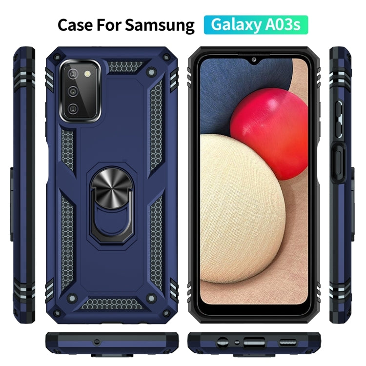 For Samsung Galaxy A03s 164mm Version Shockproof TPU + PC Protective Case with 360 Degree Rotating Holder